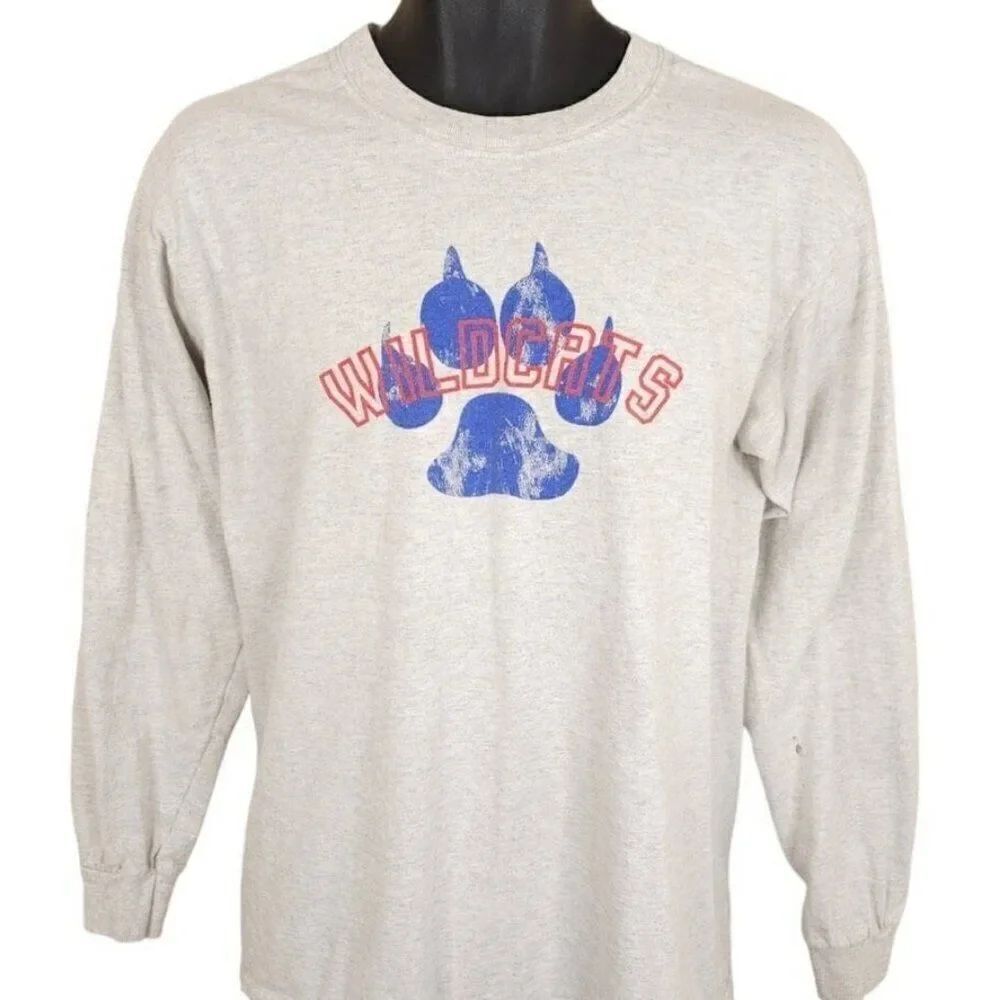 Vintage Windsor Wildcats T Shirt Mens Size Medium Gray Y2K Baseball UTL Player